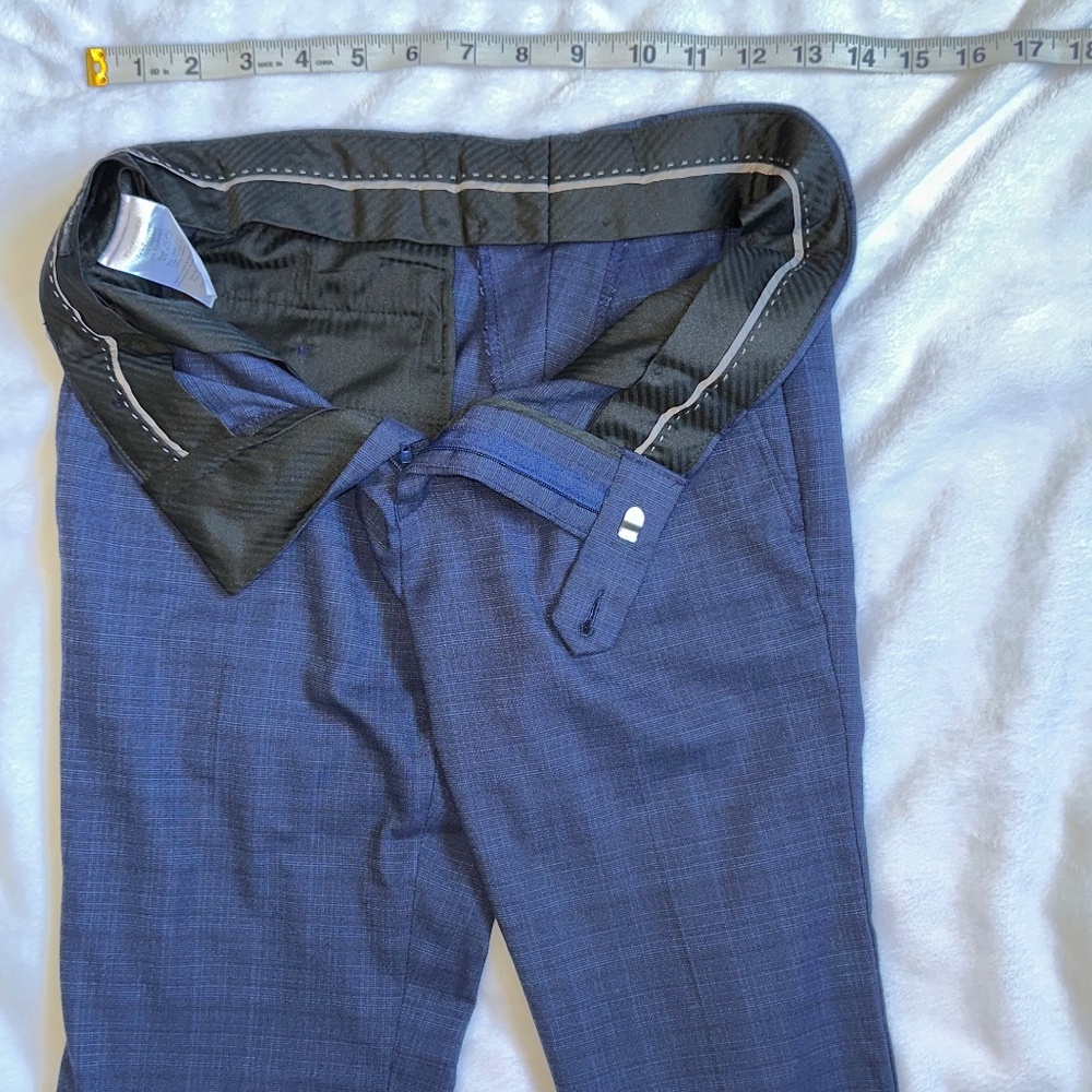 Andrew Marc Kids' Navy Plaid Suit Size 12 - Picture 15 of 16